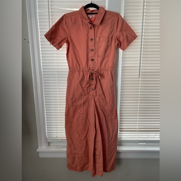 Madewell Pants - Madewell Wide-Leg Cropped Utility Jumpsuit Boho Casual Modern Streetwear Sz 2